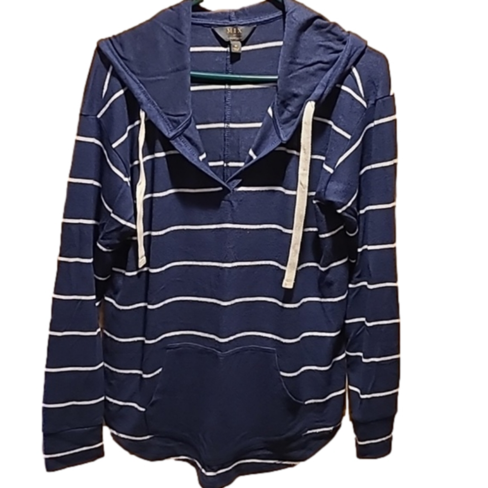 Mix by 41 Hawthorn hooded knit top